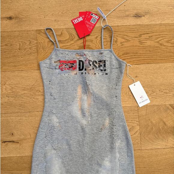 Diesel - D-Hoper-Devo Midi Dress in Gray - Picture 2 of 6